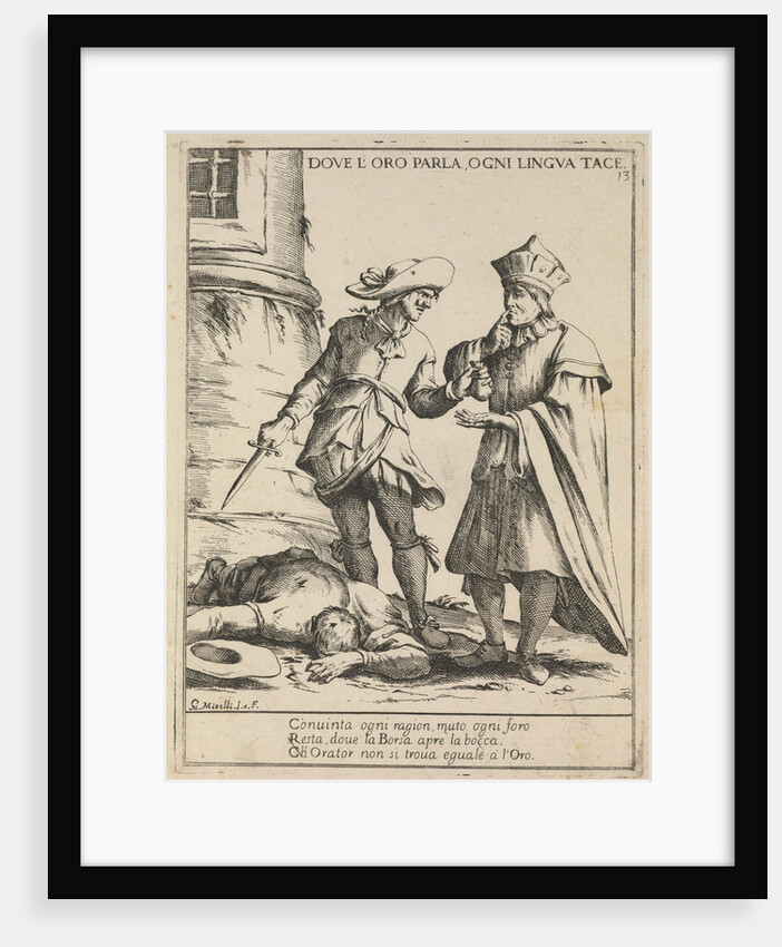 Where gold speaks, every tongue is silent. (Dove loro parla, ogni lingua tace), 1678 by Giuseppe Maria Mitelli