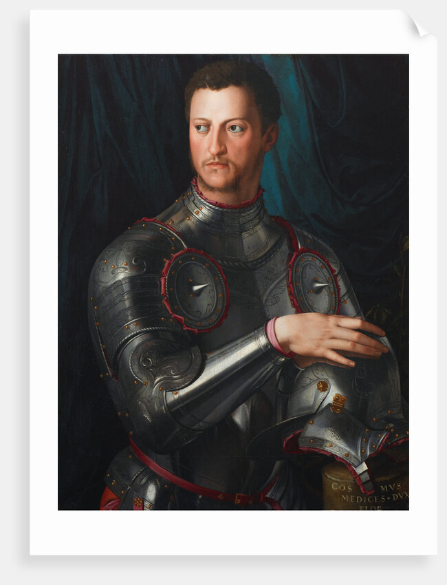 Portrait of Grand Duke of Tuscany Cosimo I de Medici in armour, ca 1545 by Agnolo Bronzino