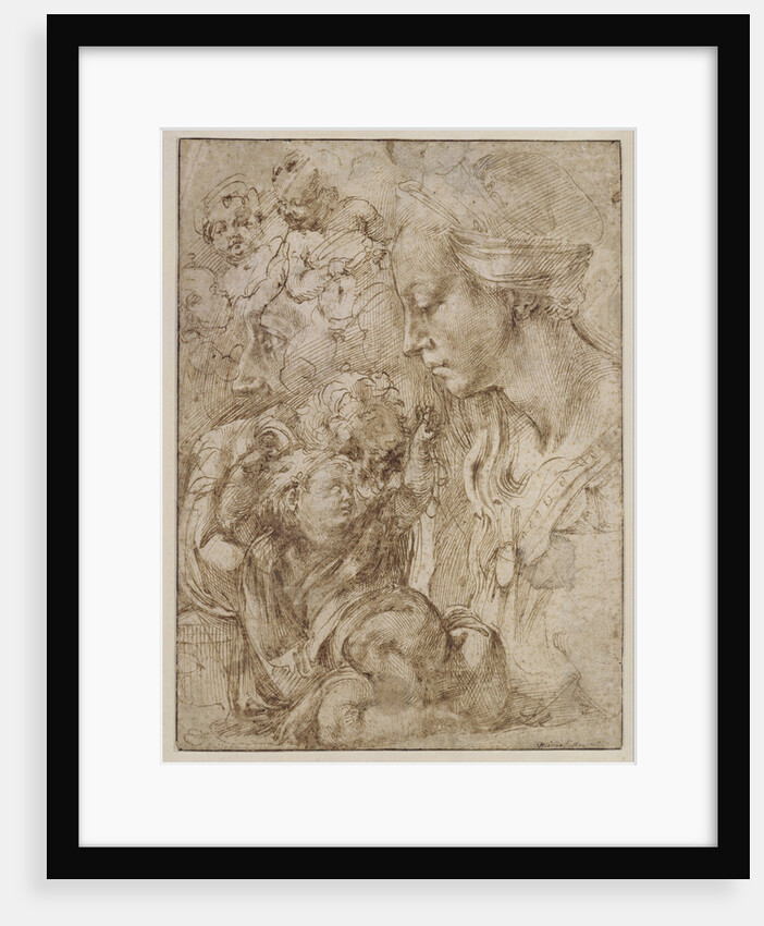 Studies for a Holy Family with John the Baptist as Child, 1505 by Michelangelo Buonarroti