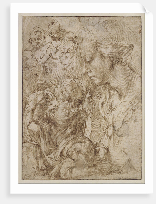 Studies for a Holy Family with John the Baptist as Child, 1505 by Michelangelo Buonarroti