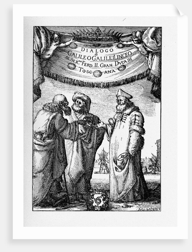 Frontispiece of the Dialogue Concerning the Two Chief World Systems by Galileo Galilei, 1632 by Stefano Della Bella