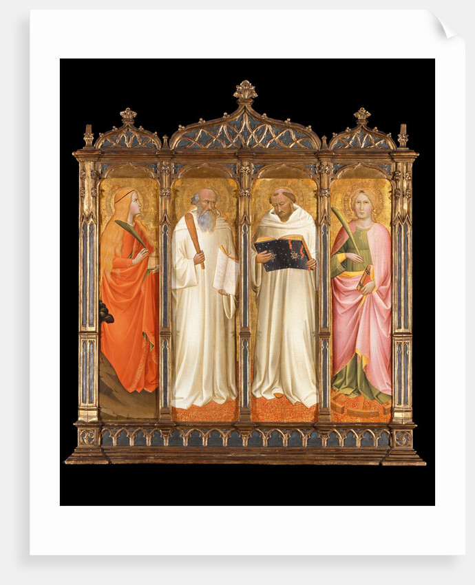 Saints Mary Magdalene, Benedict, Bernard of Clairvaux and Catherine of Alexandria, ca 1380 by Agnolo Gaddi