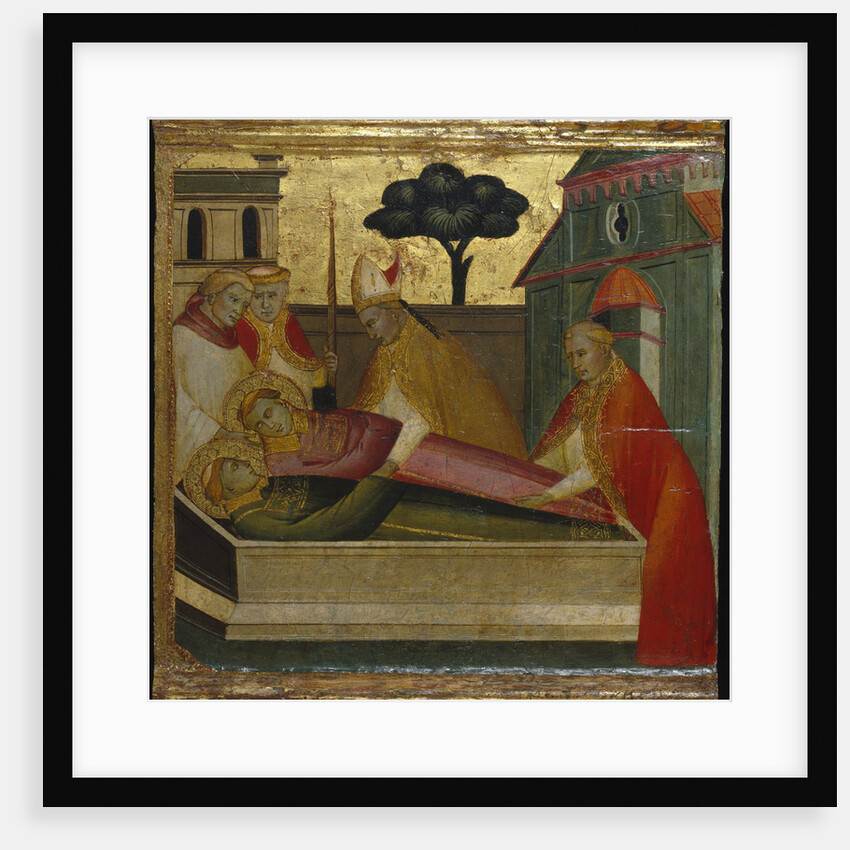 Saint Lawrence Buried in Saint Stephens Tomb. Scenes from the Life of Saint Lawrence, predella, ca 1412 by Lorenzo di Niccolò