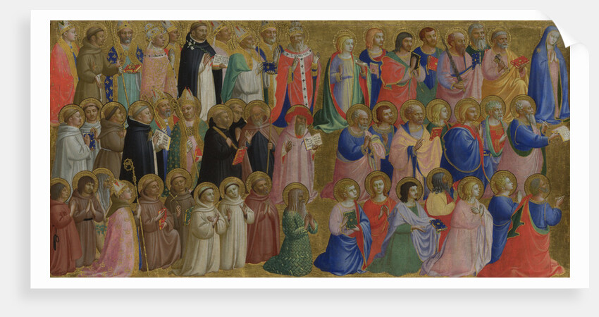 The Virgin Mary with the Apostles and Other Saints (Panel from Fiesole San Domenico Altarpiece), c. 1423-1424 by Fra Giovanni da Fiesole Angelico