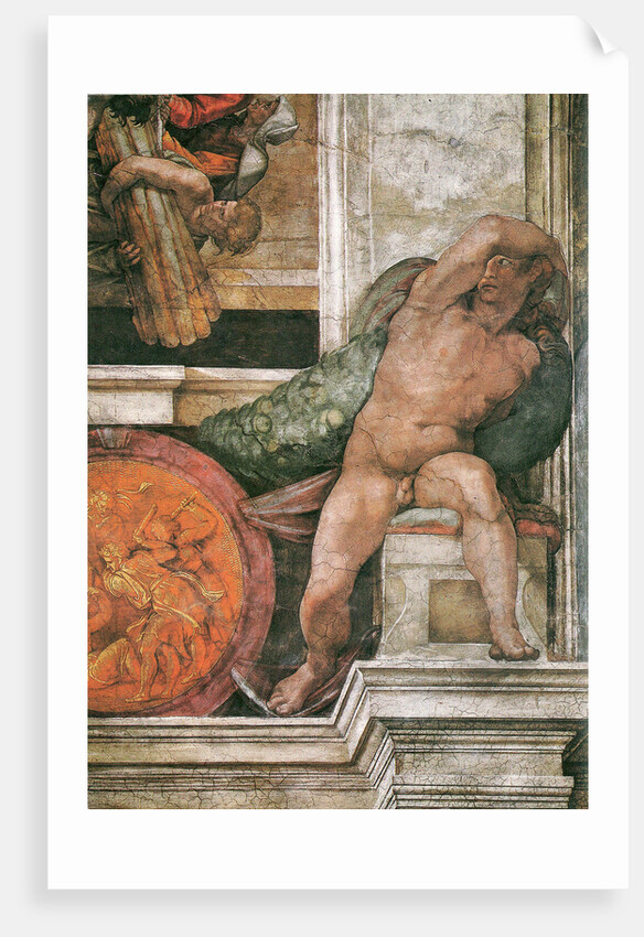 Detail of the Sistine Chapel ceiling in the Vatican, 1508-1512 by Michelangelo Buonarroti