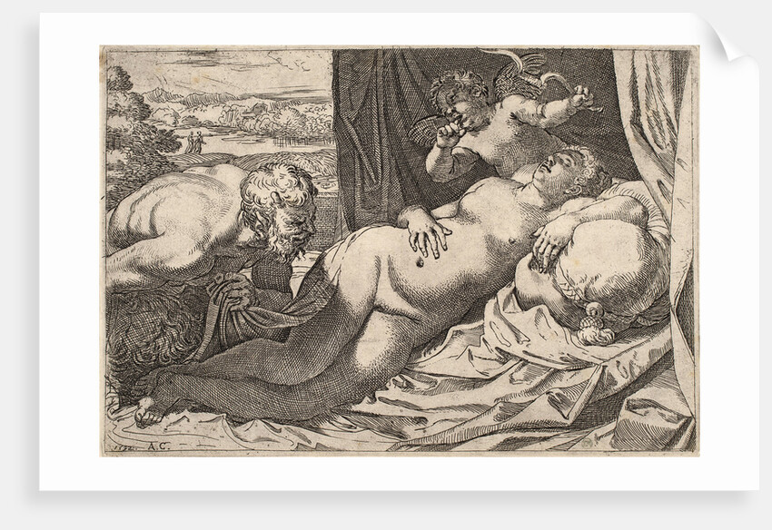 Satyr and Nymph by Agostino Carracci