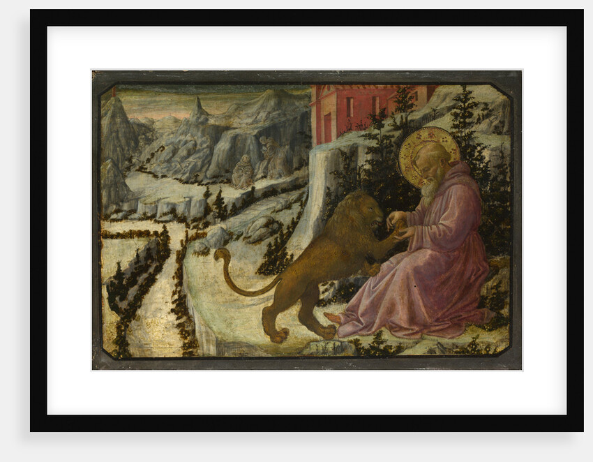 Saint Jerome and the Lion (Predella Panel of the Pistoia Santa Trinità Altarpiece), 1455-1460 by Fra Filippo Lippi