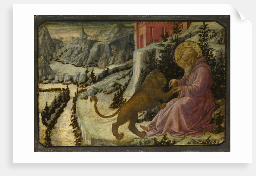 Saint Jerome and the Lion (Predella Panel of the Pistoia Santa Trinità Altarpiece), 1455-1460 by Fra Filippo Lippi