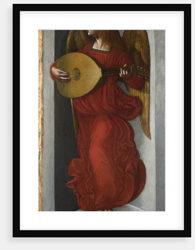 An Angel in Red with a Lute, c. 1490-1499 by Giovanni Ambrogio De Predis