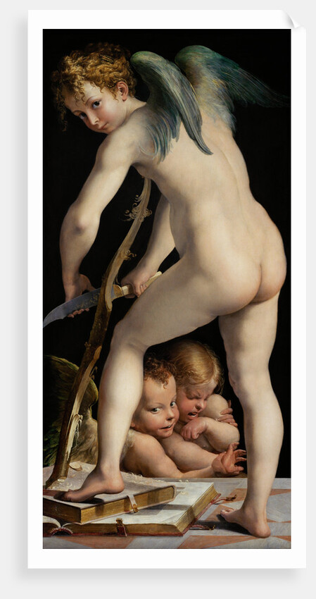 Bow-carving Cupid, Between 1534 und 1540 by Parmigianino