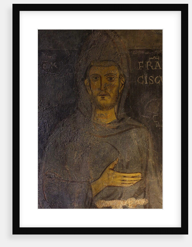 Saint Francis of Assisi (Detail of his oldest portrait), 13th century by Anonymous