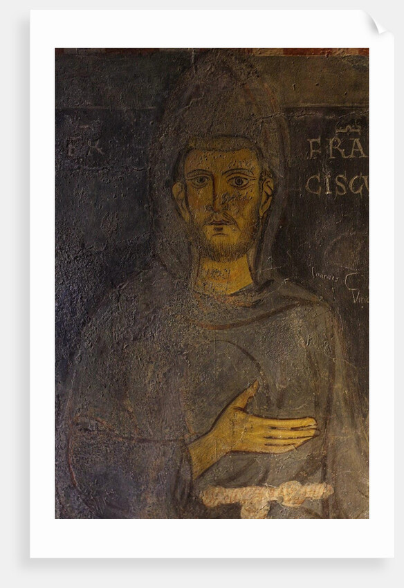 Saint Francis of Assisi (Detail of his oldest portrait), 13th century by Anonymous
