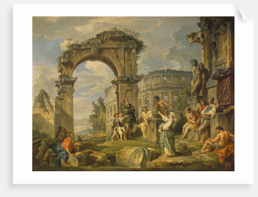 Cumaean Sibyl prophesied the Birth of Christ, 1743 by Giovanni Paolo Panini