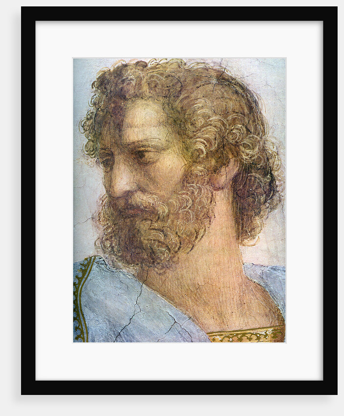 Aristotle. Stanza della Segnatura. The School of Athens (Detail) by Raphael
