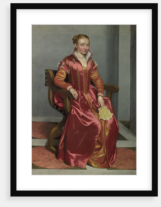 Portrait of a Lady (La Dama in Rosso), c. 1560 by Giovan Battista Moroni