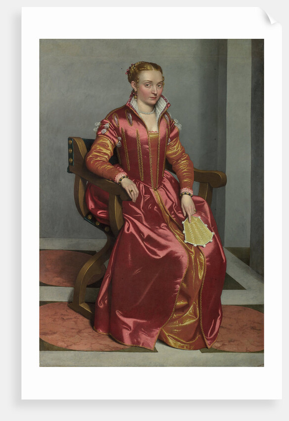 Portrait of a Lady (La Dama in Rosso), c. 1560 by Giovan Battista Moroni