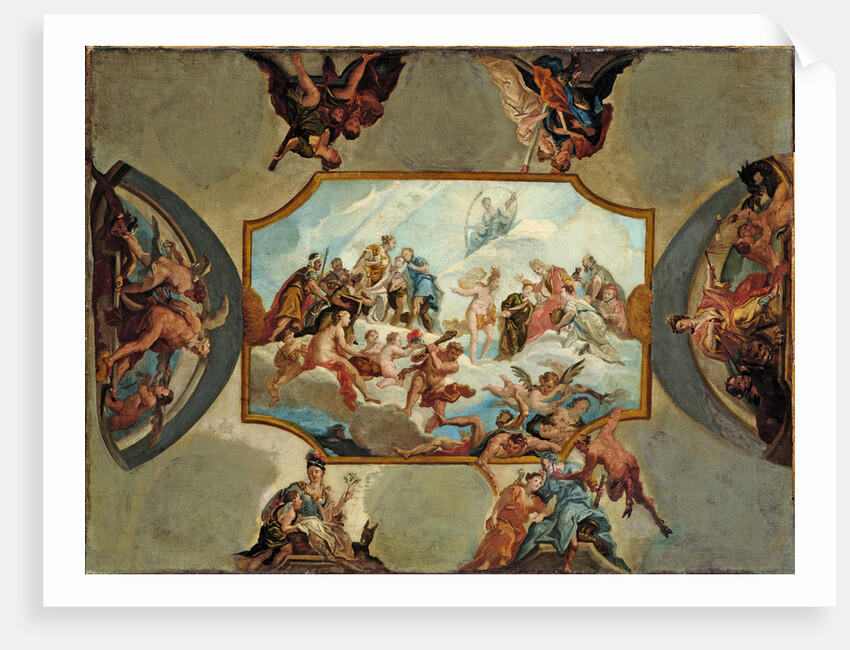 Reverence to Johann Wilhelm, Elector Palatine. Design for a Ceiling Painting for Bensberg Castle, 1709 by Antonio Bellucci