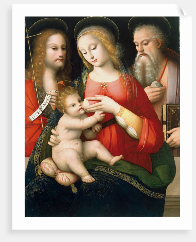 Madonna with Child and Saints John the Baptist and Jerome, Early 16th century by Andrea Piccinelli