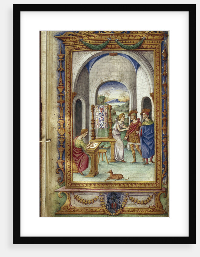 Penelope writing, Telemachus and Laertes (Illustration for The Heroides by Ovid), 1485-1499 by Cristoforo Majorana