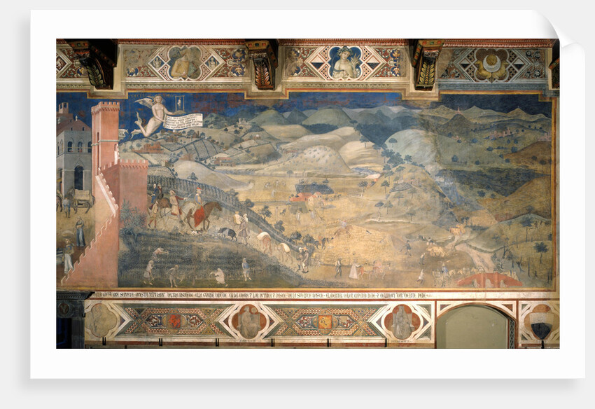 Effects of Good Government in the countryside (Cycle of frescoes The Allegory of the Good and Bad Government), 1338-1339 by Ambrogio Lorenzetti