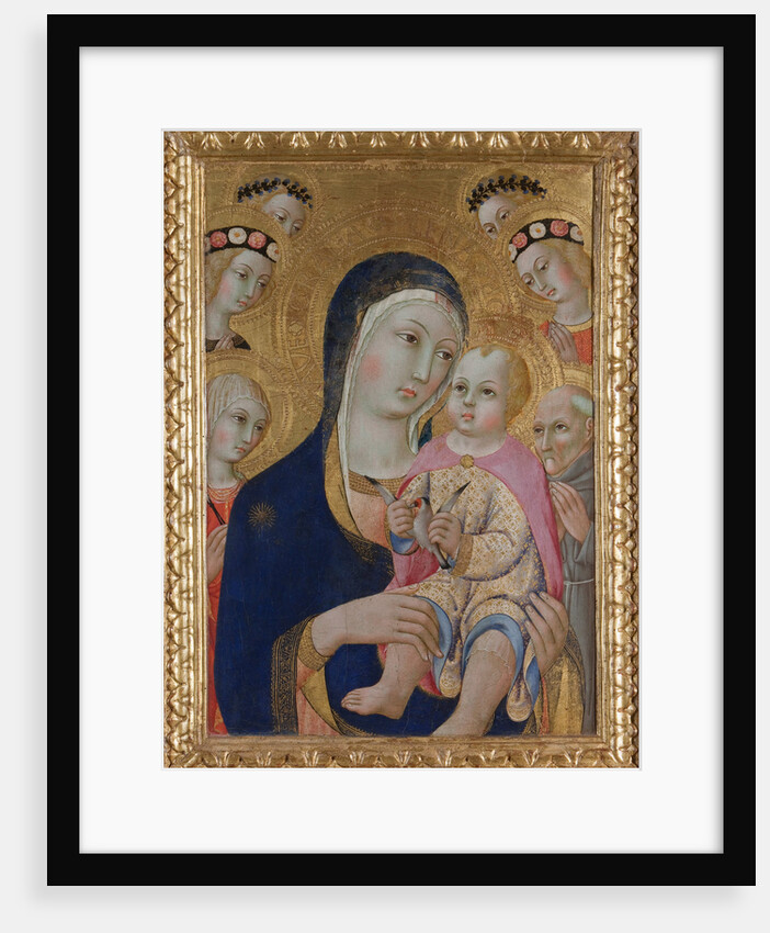 Madonna with Child, Saints Apollonia and Bernardino and four angels, ca 1460 by Sano di Pietro