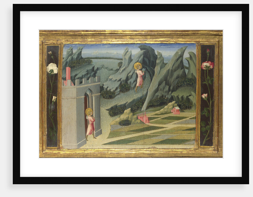 Saint John the Baptist retiring to the Desert (Predella Panel), 1454 by Giovanni di Paolo