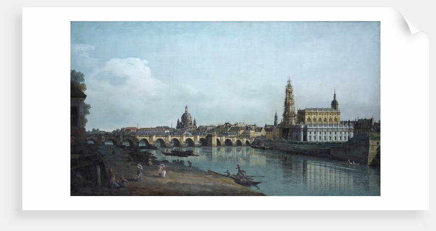 Dresden seen from the Right Bank of the Elbe, beneath the Augusts Bridge, 1748 by Bernardo Bellotto