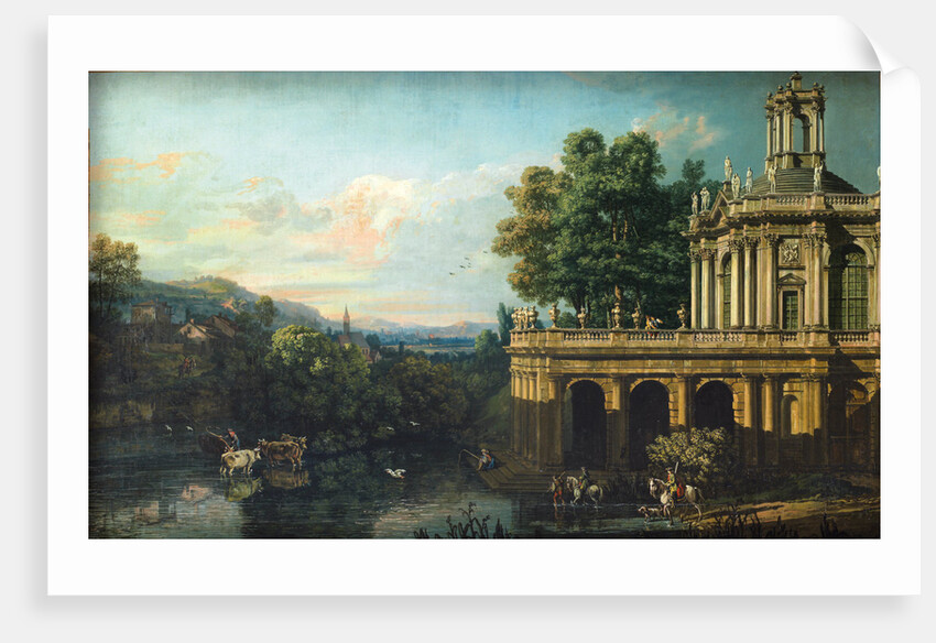Architectural Capriccio with a Palace, c. 1766 by Bernardo Bellotto