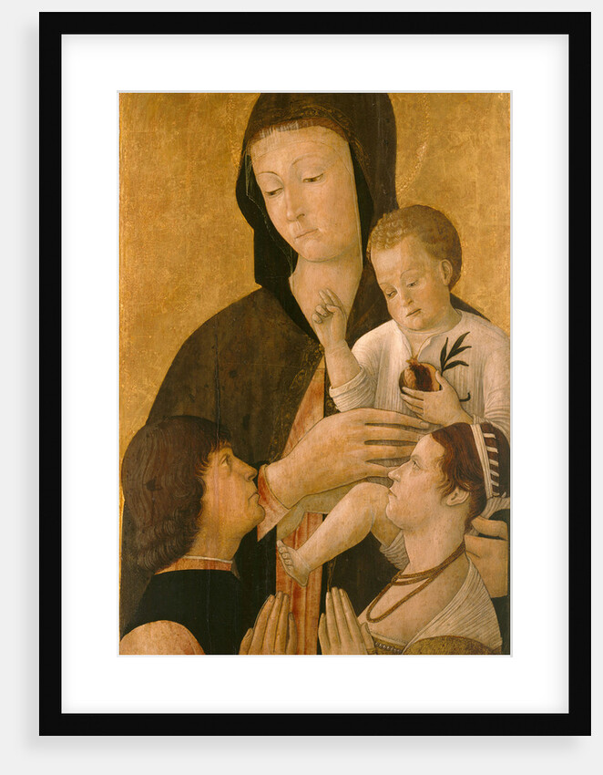 Madonna with child and two donors, 1460 by Gentile Bellini