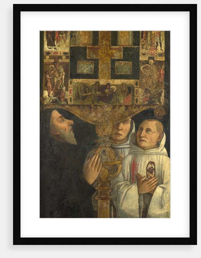 Cardinal Bessarion and Two Members of the Scuola della Carità in prayer with the Bessarion Reliquary, c. 1473 by Gentile Bellini