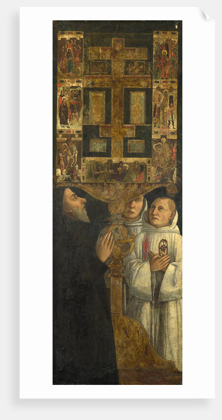 Cardinal Bessarion and Two Members of the Scuola della Carità in prayer with the Bessarion Reliquary, c. 1473 by Gentile Bellini