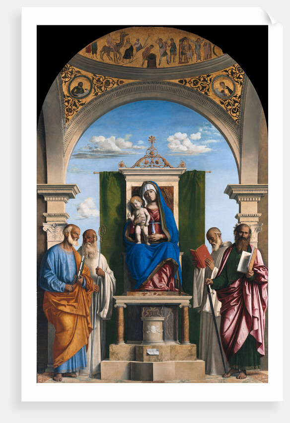 Enthroned Madonna with Child and Saints Peter, Romuald, Benedict and Paul, ca 1595 by Giovanni Battista Cima da Conegliano
