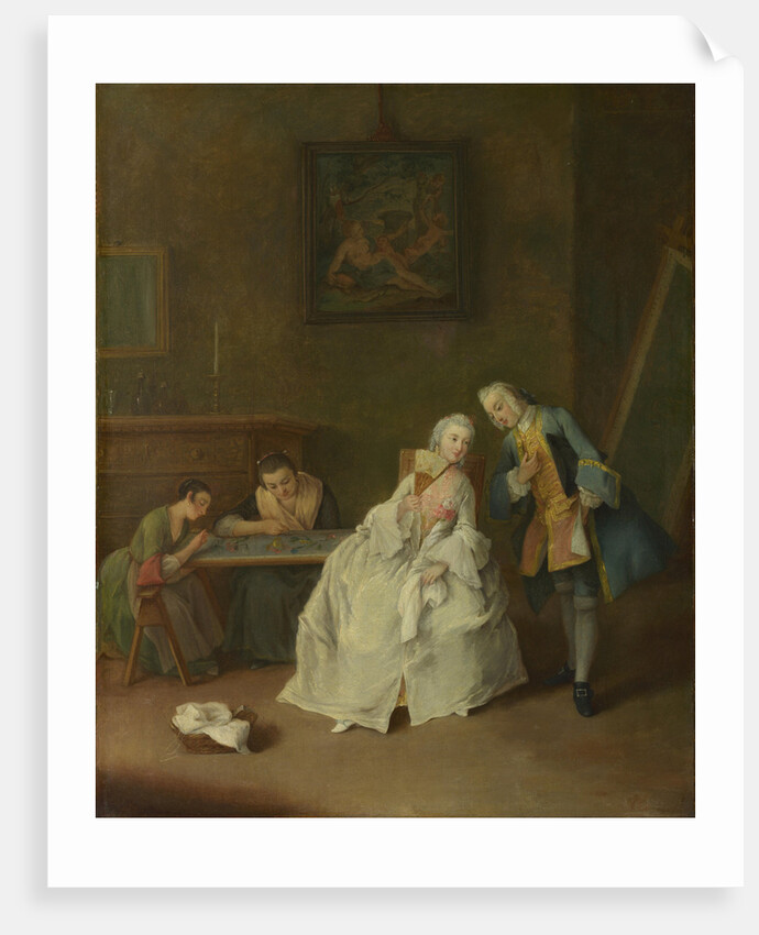 A Lady receiving a Cavalier, 1747-1755 by Pietro Longhi