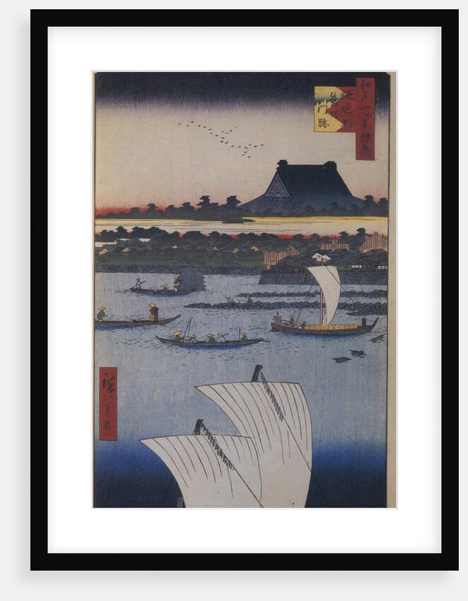 Teppozu and Tsukiji Monzeki Temple by Utagawa Hiroshige