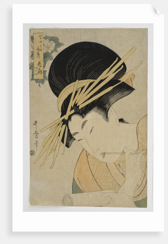 Courtesan Hanaogi of the Ogiya House, 1801 by Kitagawa Utamaro