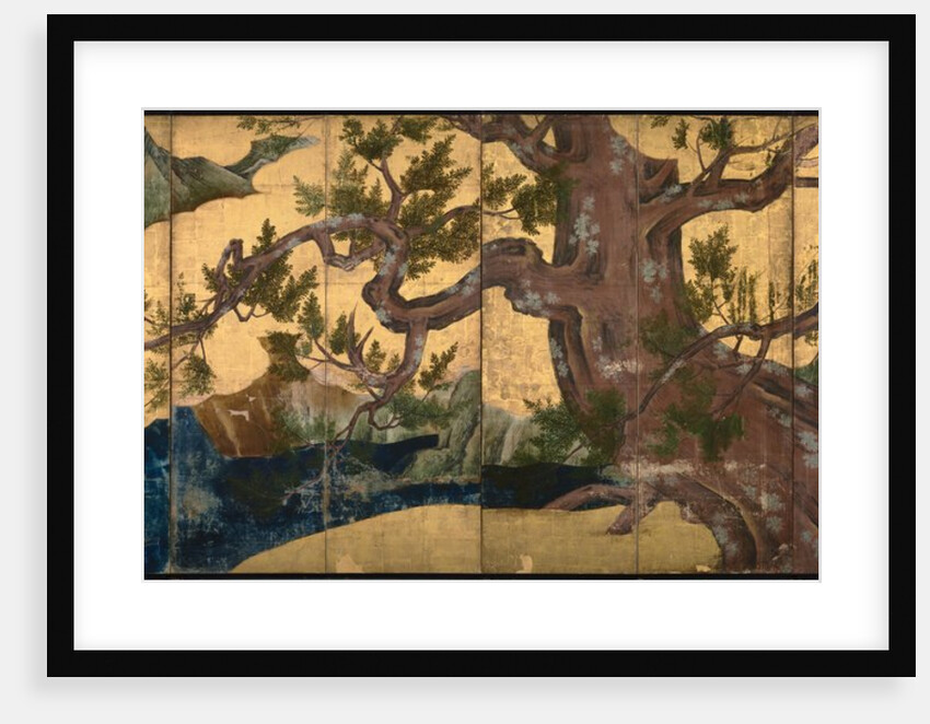 Cypress Tree (Eight folded screen), 1590 by Kano Eitoku