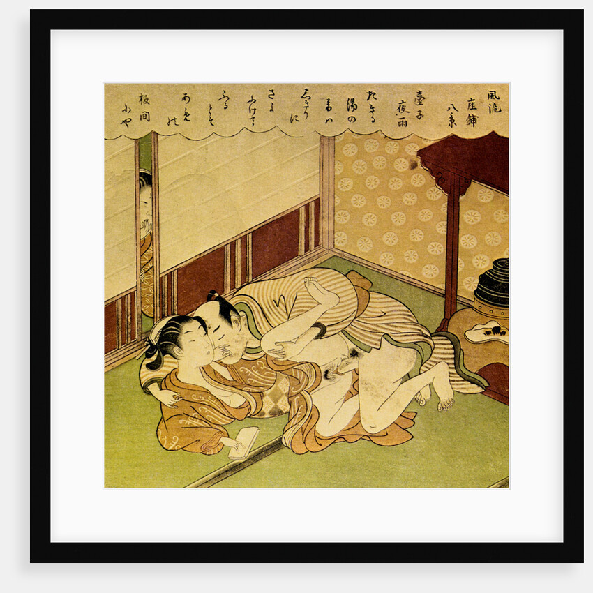 Two Lovers (Shunga - erotic woodblock print), c. 1750 by Suzuki Harunobu