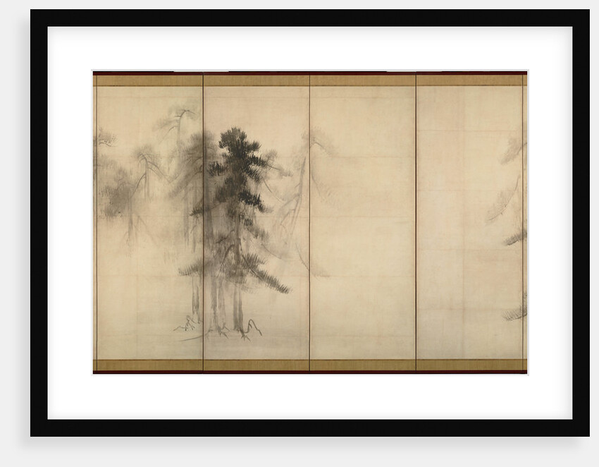 Pine Trees (Right of a pair of six-section folding screens) by Tohaku Hasegawa
