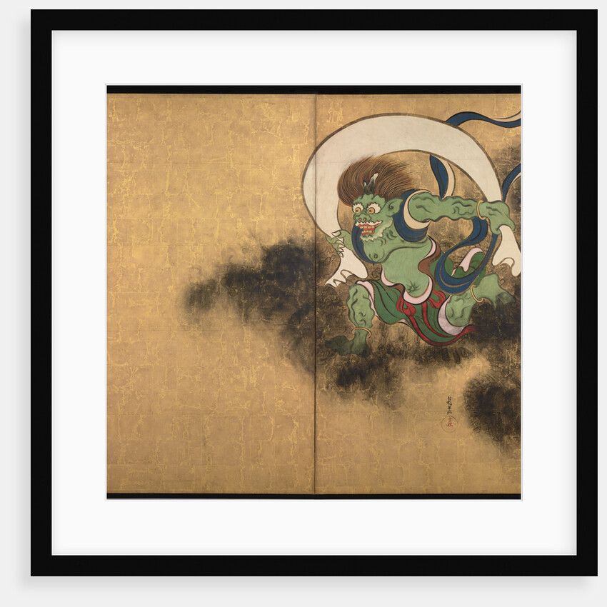 The Wind God. Right part of two-fold screens Wind God and Thunder God, Early 18th cen by Ogata Korin