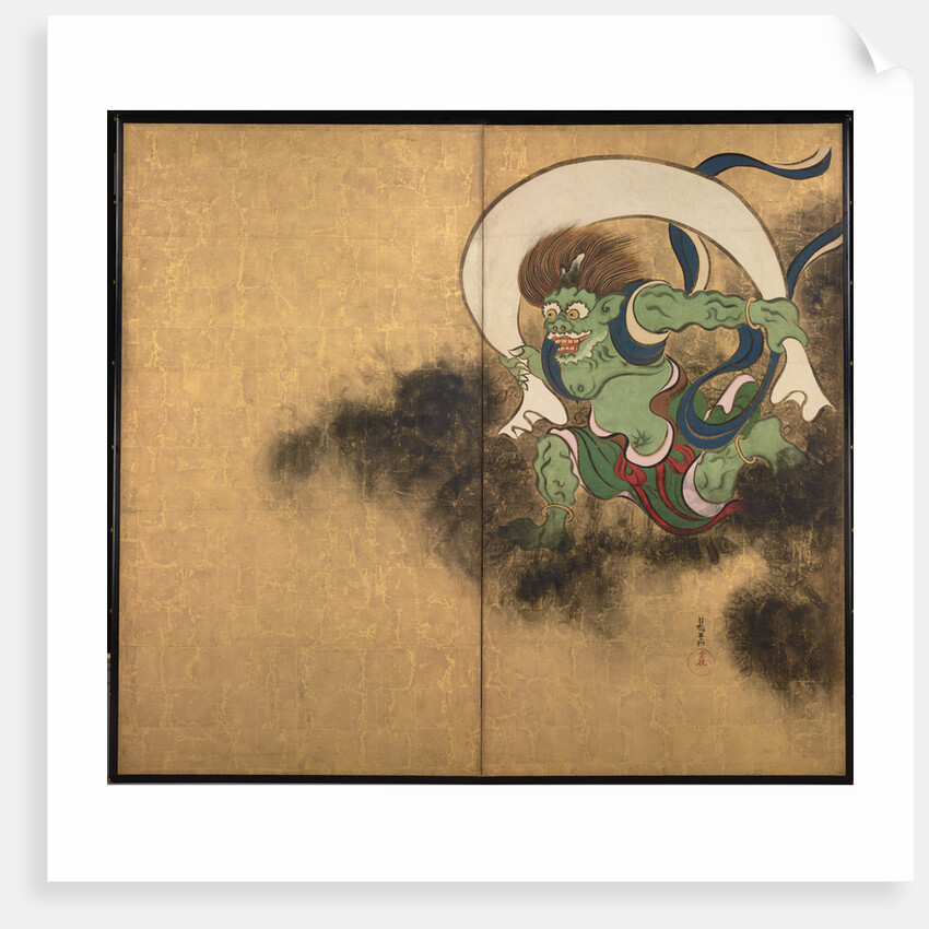 The Wind God. Right part of two-fold screens Wind God and Thunder God, Early 18th cen by Ogata Korin