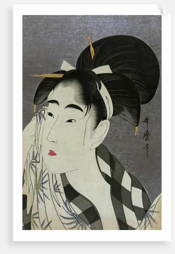Woman wiping sweat, 1798 by Kitagawa Utamaro