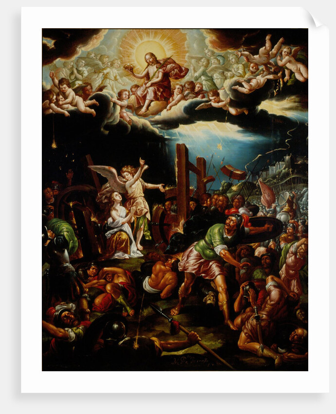 The Martyrdom of Saint Catherine of Alexandria, Mid of the 18th cen by Hipólito de Rioja