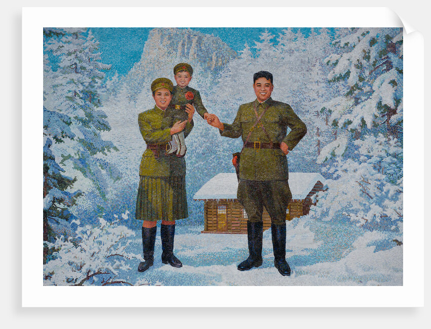 Happy Family. Kim Il-sung and his wife Kim Jong-suk with son Kim Jong-Il, 1960s by Anonymous