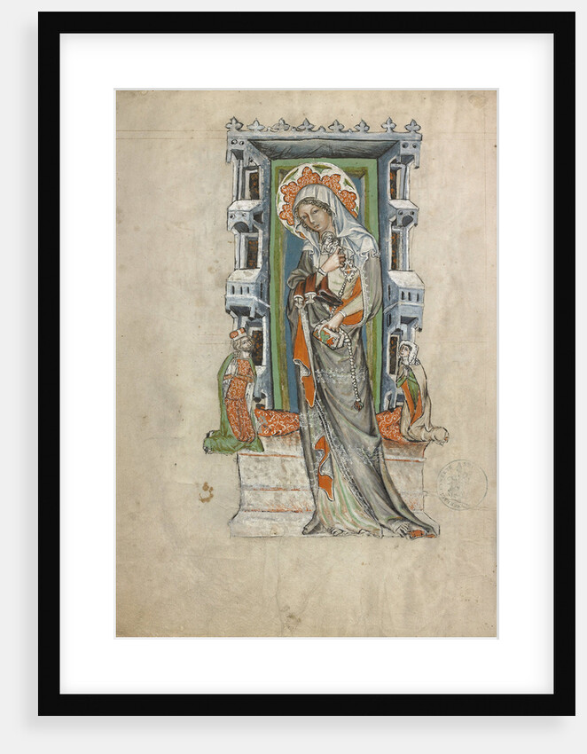 Saint Hedwig of Silesia with Duke Ludwig of Legnica and Brieg and Duchess Agnés, 1353 by Court workshop of Duke Ludwig I of Liegnitz