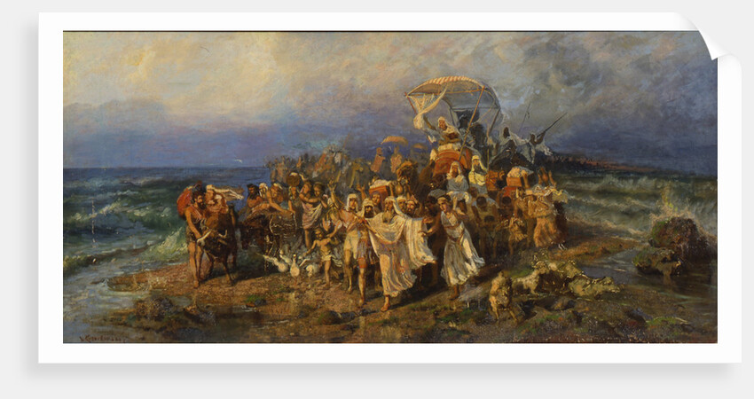 The Israelites crossing of the Red Sea, Second Half of the 19th cen by Vasilii Alexandrovich Kotarbinsky