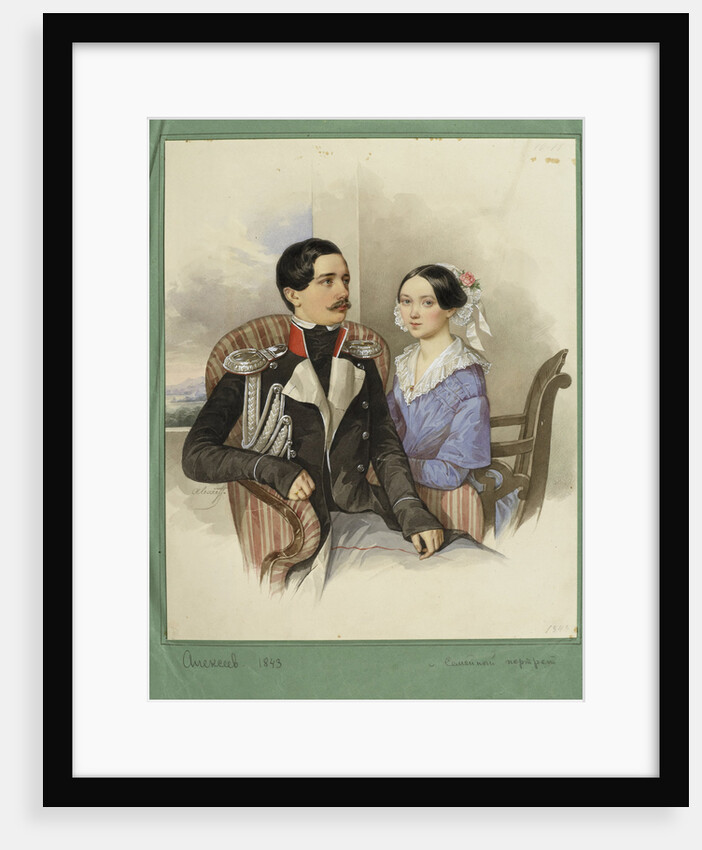 Portrait of Count Jakov Karlovich Sievers and Countess Vera Mikhaylovna 1818-1865, 1843 by N.M. Alexeyev