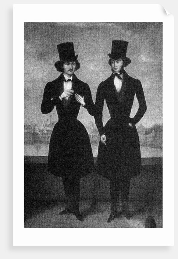 Portrait of Alexander Pushkin and Nikolai Gogol, First quarter of 19th cen by Anonymous
