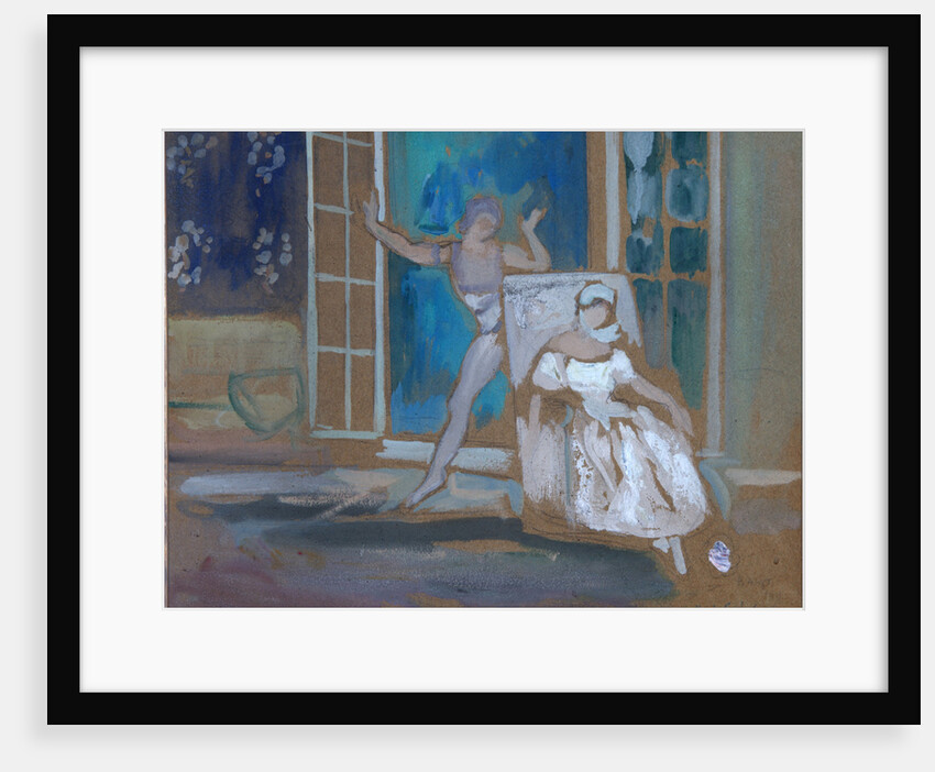 Nijinsky and Karsavina in the ballet Le Spectre de la Rose, 1911 by Léon Bakst