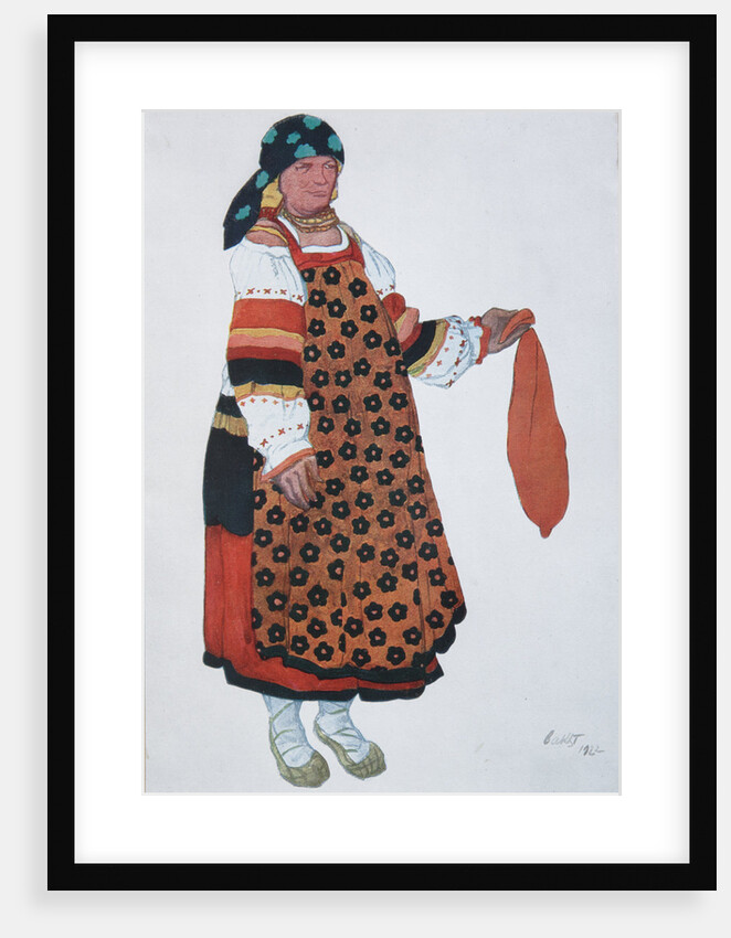 Peasant woman. Costume design for the Vaudeville Old Moscow at the Théâtre Femina in Paris, 1922 by Léon Bakst