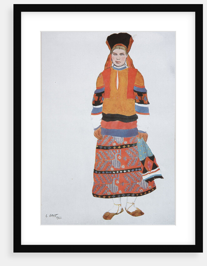 Peasant woman. Costume design for the Vaudeville Old Moscow at the Théâtre Femina in Paris, 1922 by Léon Bakst